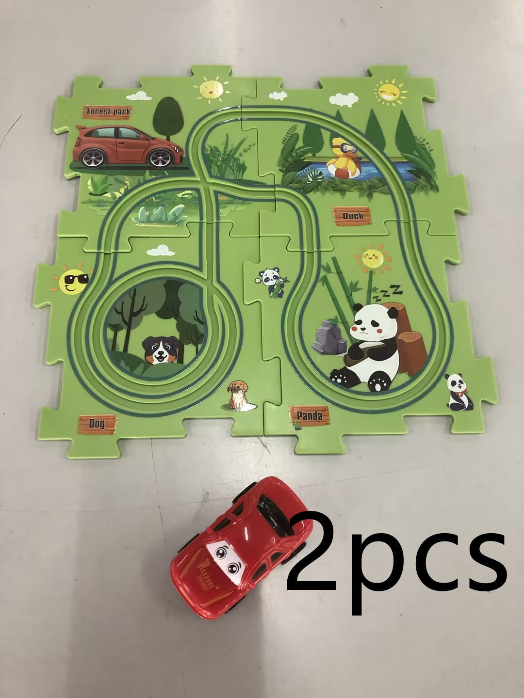 Children Puzzle Electric Railroad Speeder DIY Assembly Electric Car Automatic Rail City Scene Construction Education Toy Gift