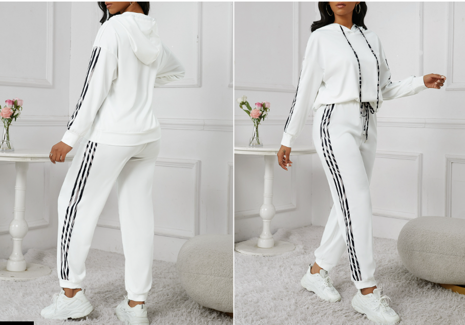 White Ankle Length Hooded Jogger