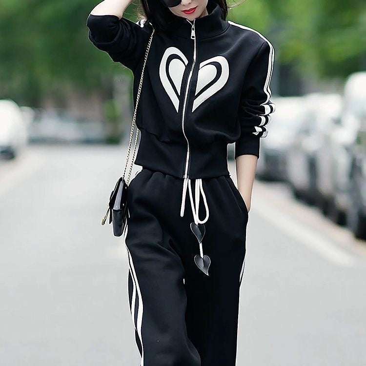 Women's Versatile Casual Printed Sports Suit